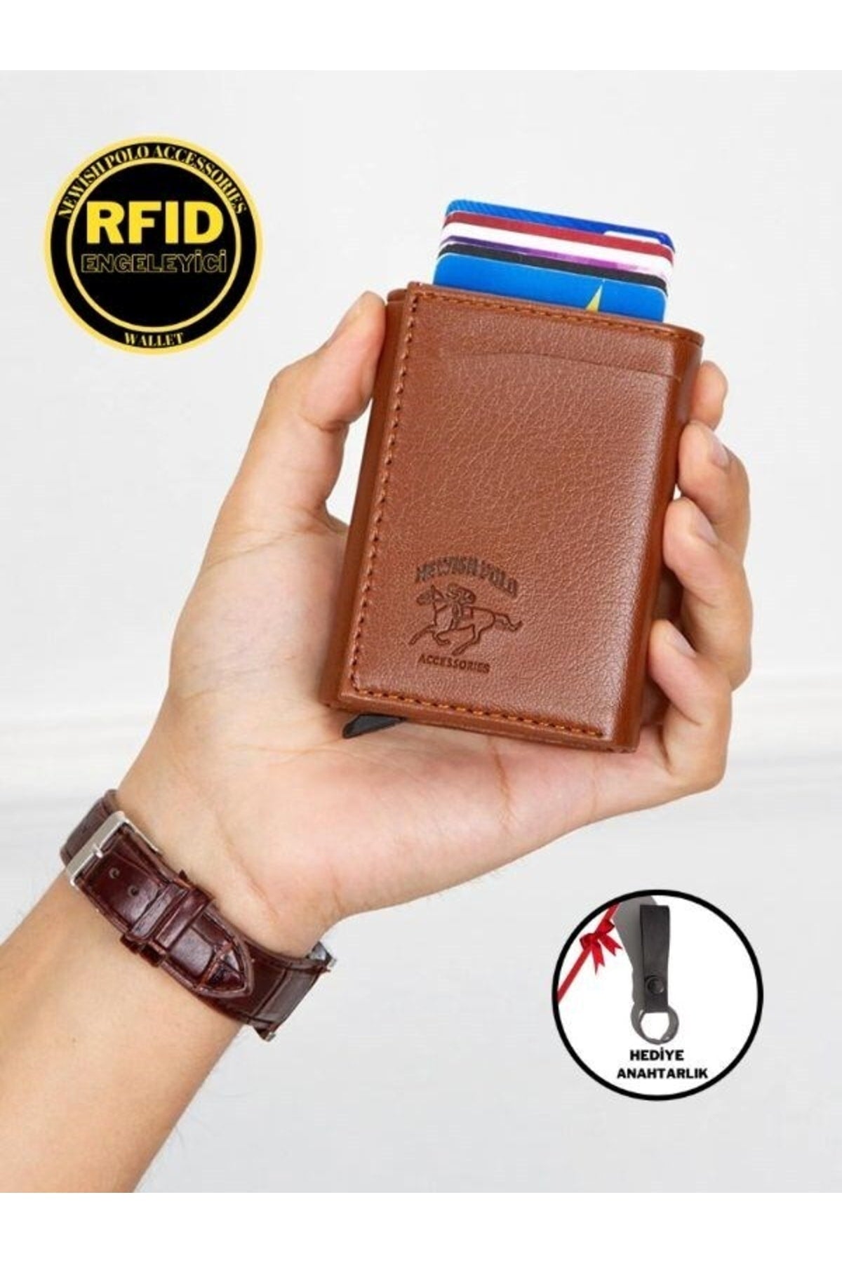 Unisex Leather Aluminum Mechanism Sliding Card Holder Wallet With Paper Money Compartment (7,5X10CM)