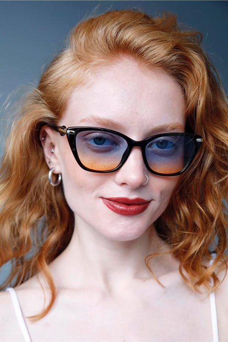 Lieke Black Blue Orange Sunglasses - Swordslife