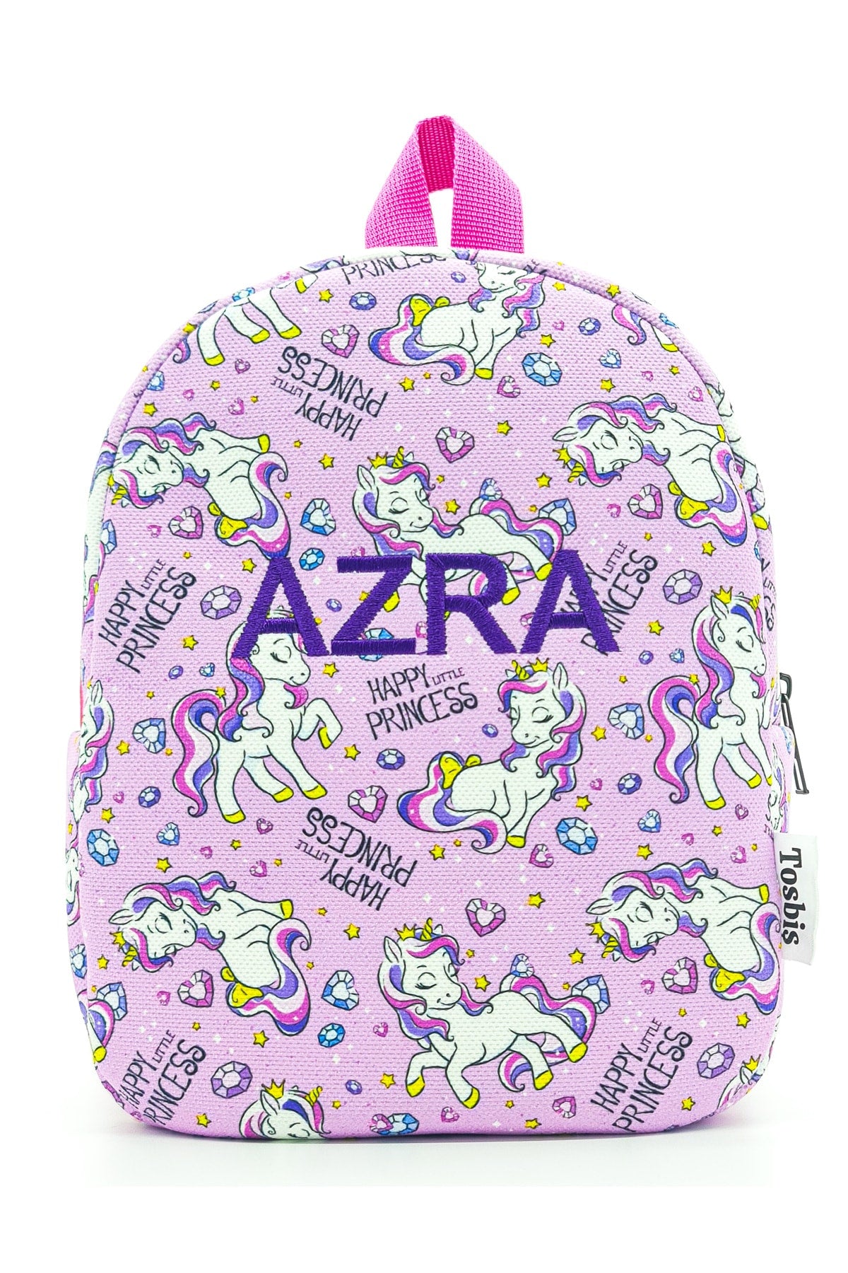 [Wir schreiben jeden gewünschten Namen] Rucksack für Kinder im Alter von 0–8 Jahren mit Einhornpferden, Kindergarten-Rucksack