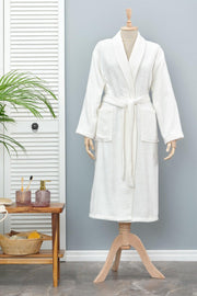 Daily Soft Off White 100% Cotton Women's Bathrobe S/m - Swordslife