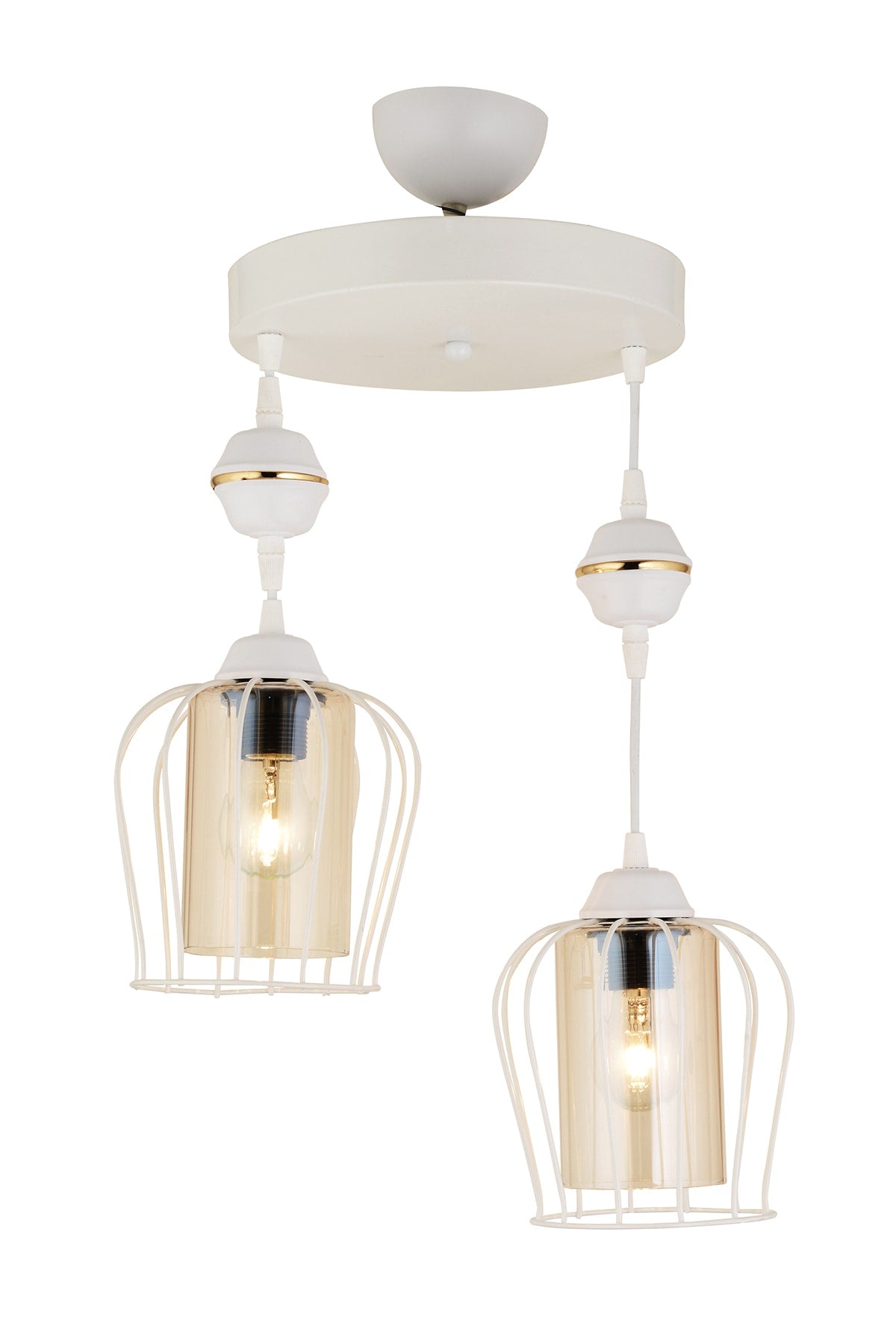 Parachute Pendant Lamp Set Of 2 White Modern Downward Facing Chandelier