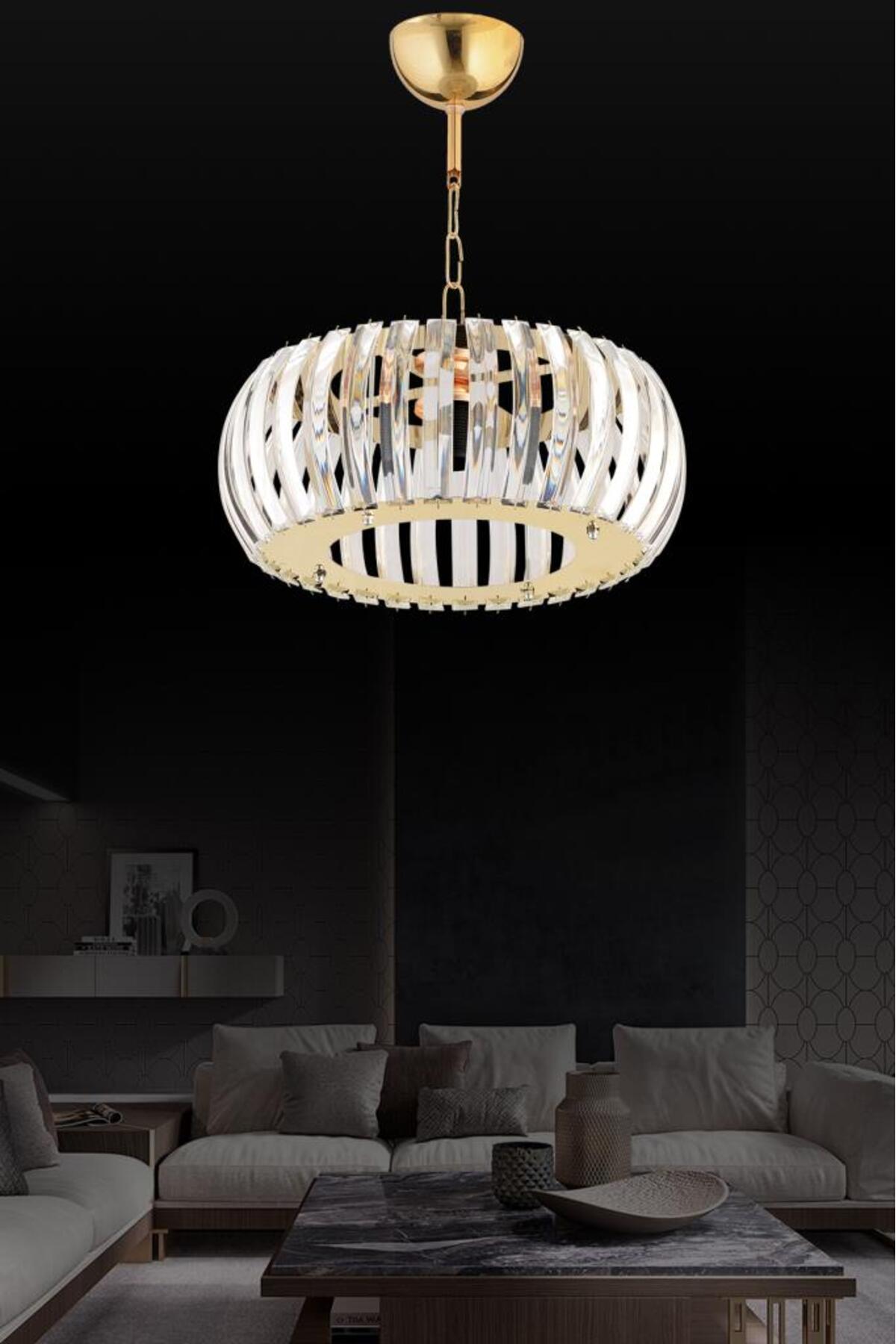 Venus Gold 25 Cm Crystal Stone Chandelier