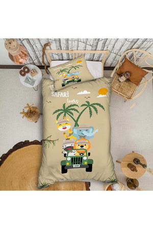 African Safari Patterned Single Baby Duvet Cover Set