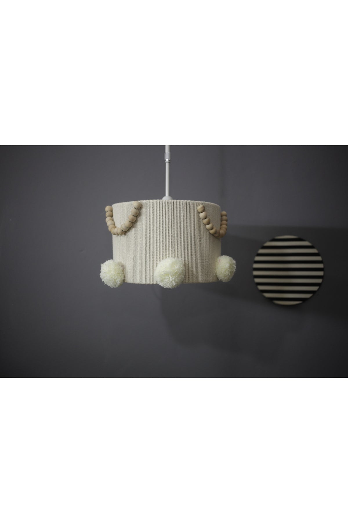 Poplinhome Ecru Macrame Chandelier Children's Room Chandelier Baby Room Chandelier 0102