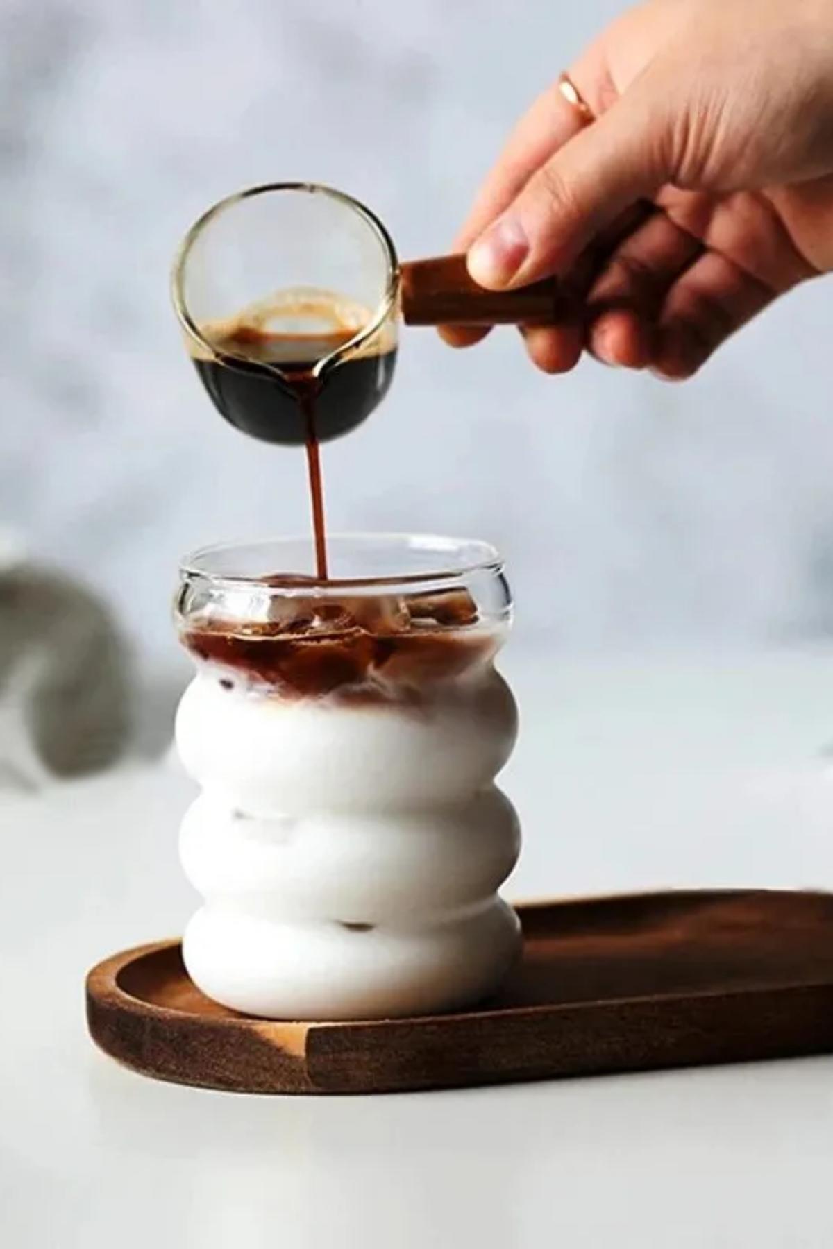 2 Pieces Knotted Model Borosilicate Cocktail And Cold-Hot Coffee Glass Straw 350Ml