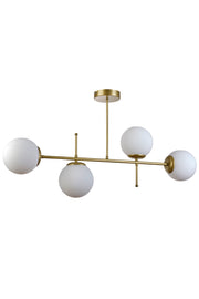 Feris Modernes Design Wohnzimmer Küche Schlafzimmer Antike Farbe Weiß Glas 4-Stück Kronleuchter