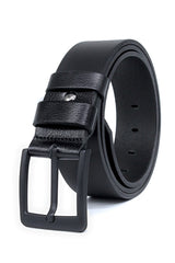 Buffalo Leather Black Buckle Men's Denim Belt 4.5 Cm