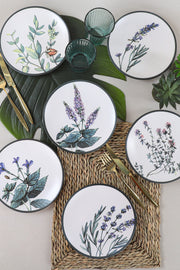 Flower Garden Cake Plate 20 Cm 6 Pieces - 18938-39-40-41-42-43