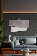 Ruzgar Modern Single Pendant Lamp Chandelier Light Gray E65