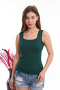 Women's Emerald Square Collar Strap Knitwear Blouse Athlete - Swordslife