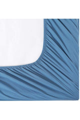 100x200 Single Elastic Combed Cotton Bed Sheet 100% Cotton Blue - Swordslife