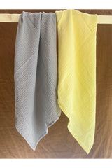 2 Pieces 100% Organic Cotton Double Layer Muslin Baby Blanket (75*80 Cm) 2 Pieces
