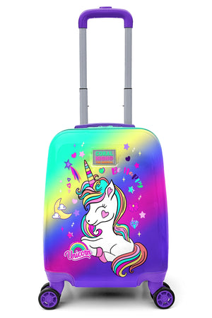 Kids Lavender Water Green Unicorn Patterned Kid'S Suitcase 16701