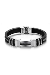 Auger Steel Rubber Steel Men's Bracelet dd94