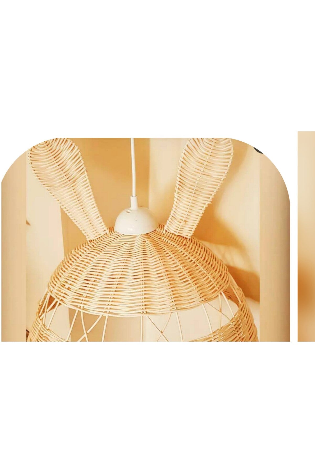 Children'S Room Eared Chandelier Rattan Bamboo Wicker Chandelier