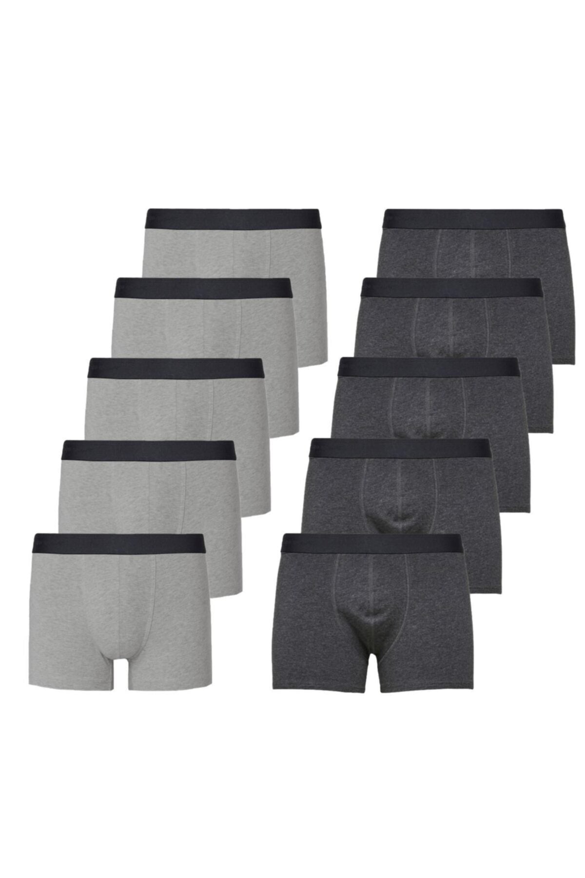 10er-Pack Premium-Boxershorts aus geräuchertem Lycra für Herren in Grau