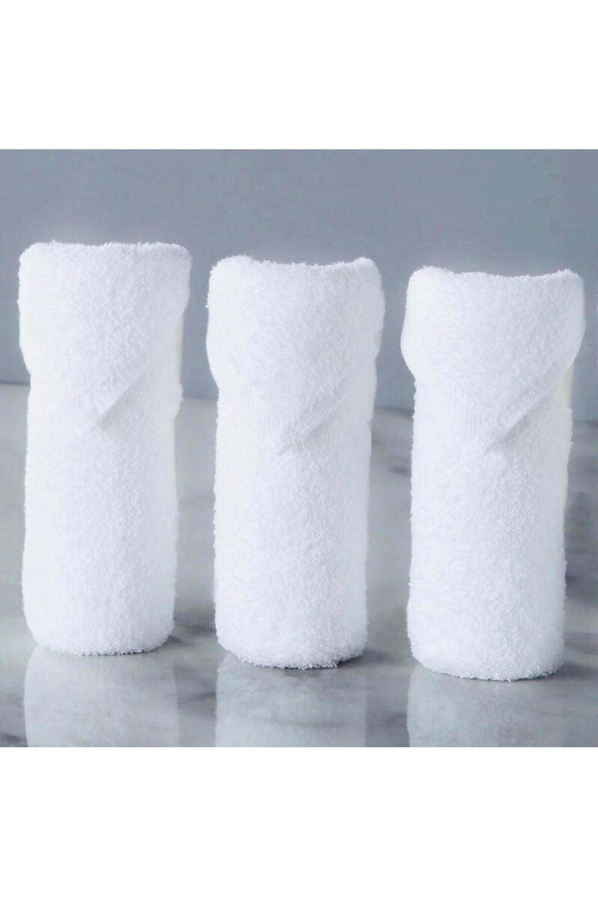 100% Cotton Hand and Face Towel Set of 6 White Towels 30x50 - Swordslife