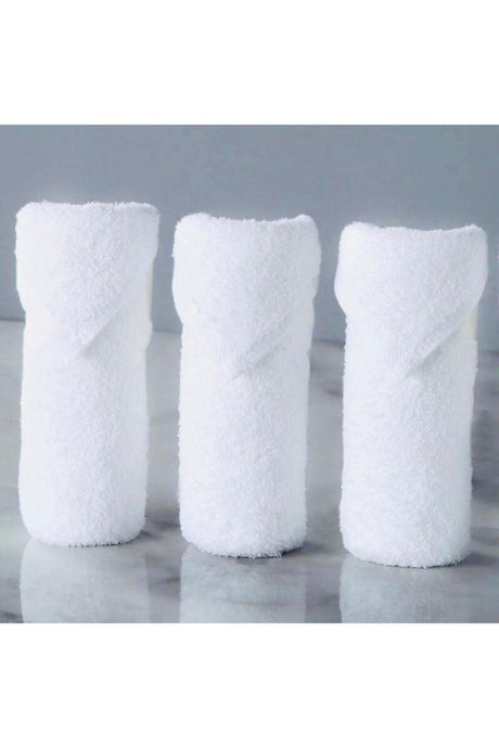 100% Cotton Hand and Face Towel Set of 6 White Towels 30x50 - Swordslife