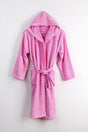100% Cotton Hooded Velvet Pink Color Young Robe / Waitress Size - Swordslife