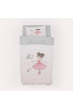 Princess and kitten print organic cotton baby duvet cover set