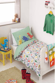Doppelseitiges Baby-Bettbezug-Set Dinazour