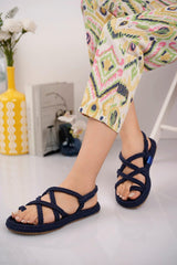 Rope Sandals Dark Navy Blue - Swordslife