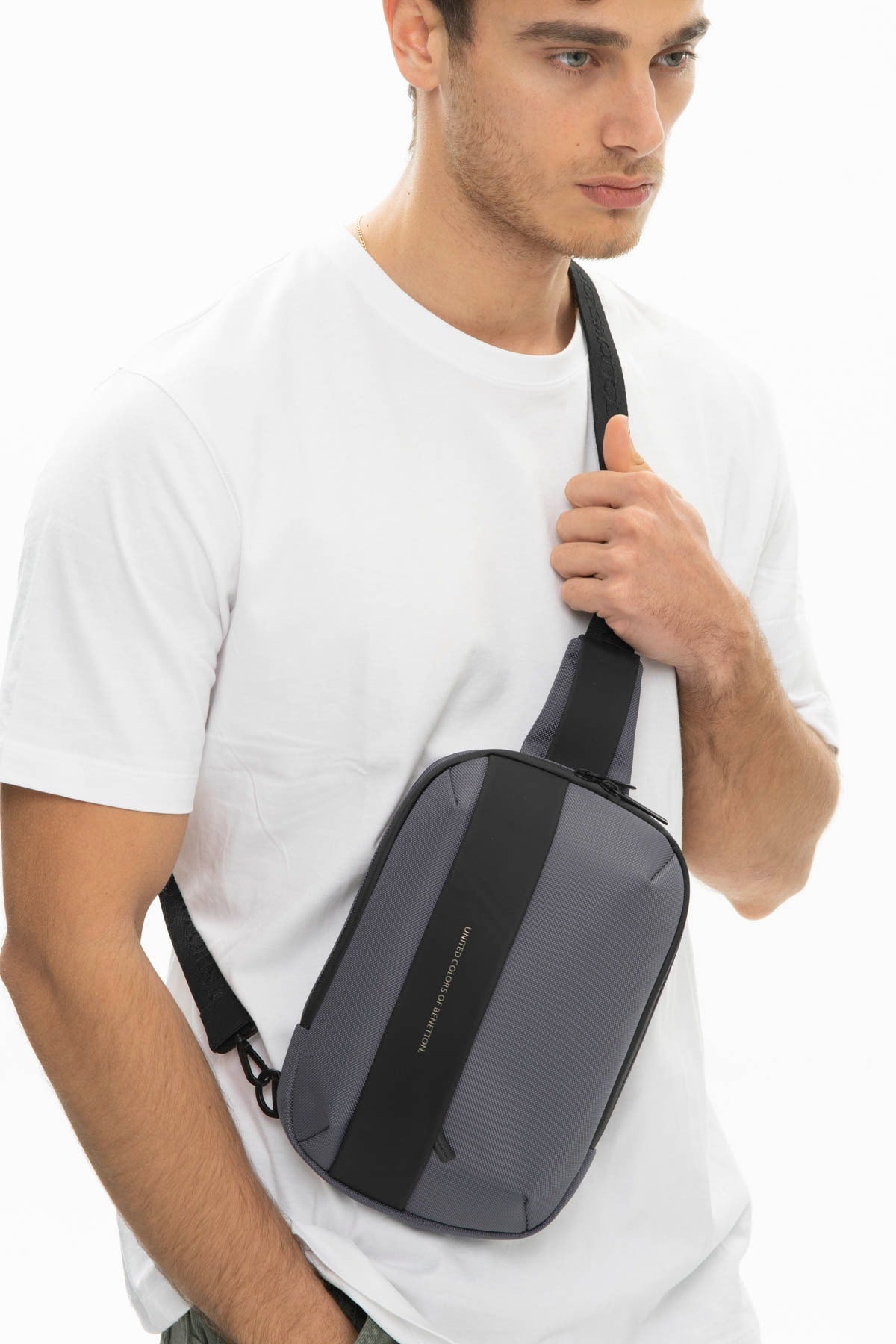 Benetton Men's Body Bag Gray Bnt927