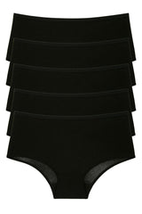 Black Women's Panties 5 Pcs Pack High Waist - Swordslife
