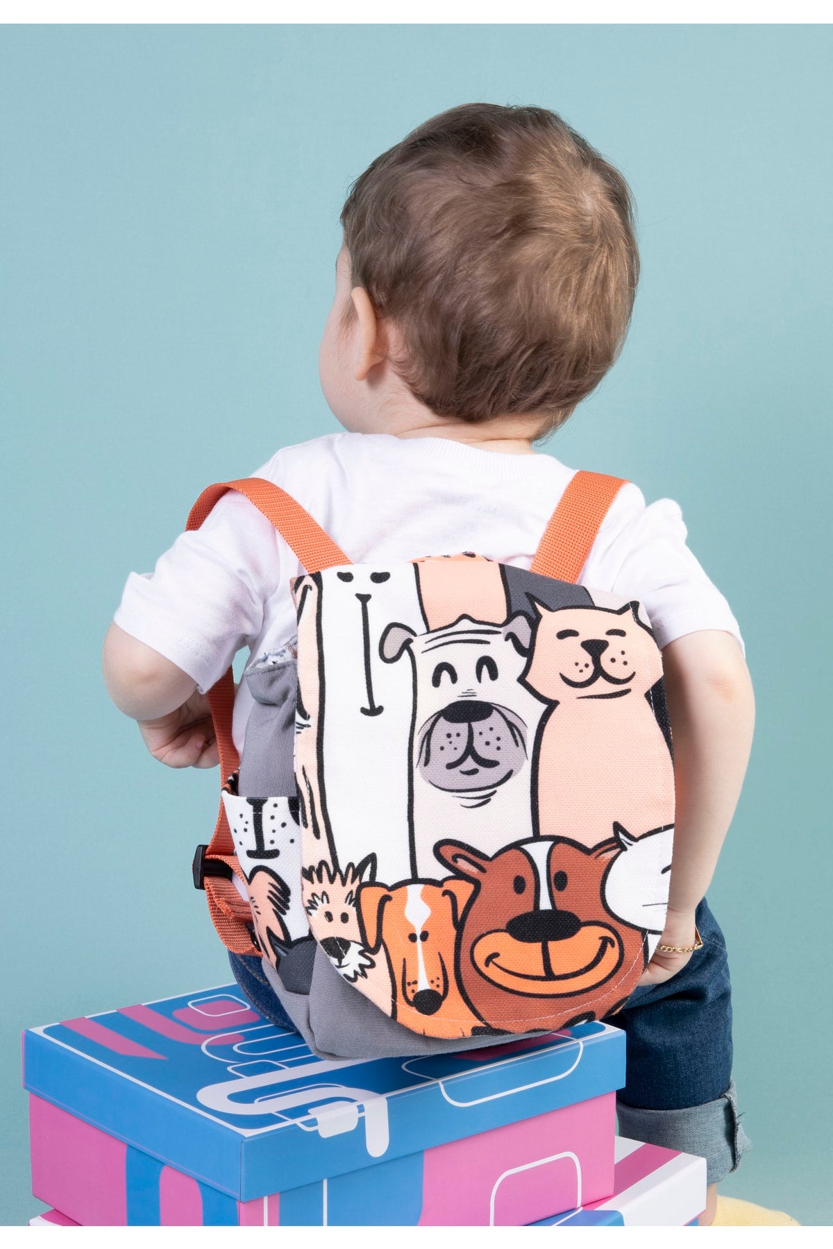 Dog Faces 101 Kids Backpack 20x18x10 - (0-1-2-3-4 YEARS)