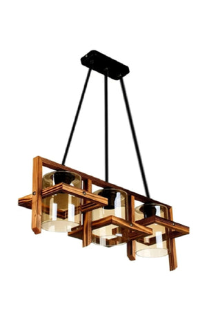 Natural Wooden Comfo 3-Piece Chandelier