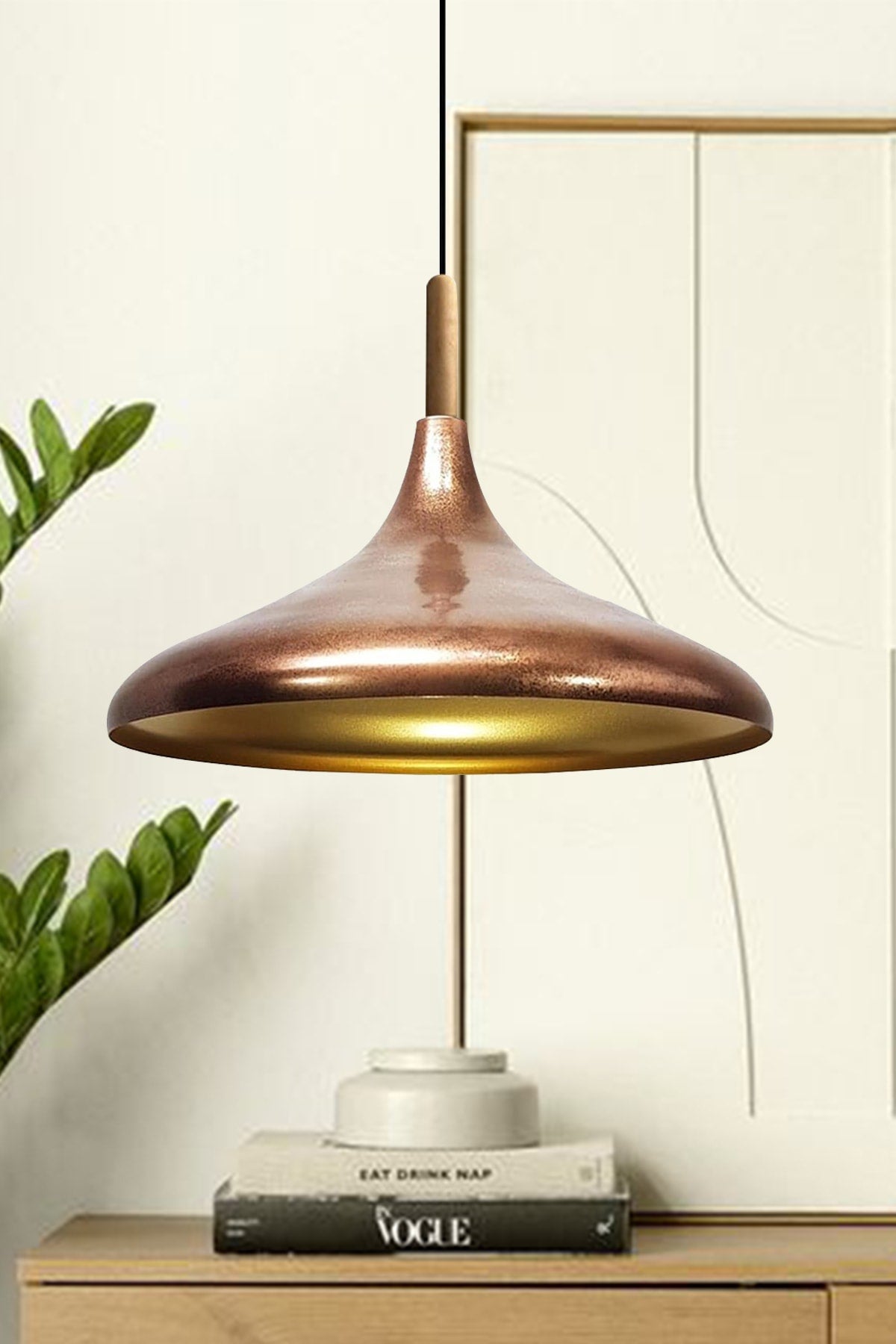 Copper Champion Wooden Single Chandelier Pendant Lamp Living Room Kitchen Cafe Boutique Lamp Lighting Chandeliers