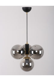 Hector 4-Piece Black Antique Smoked Glass Chandelier