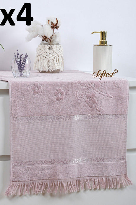 4 Pieces 50x90 Etamine Hollow Fringed Towel Set, Dowery Jacquard Towel, Embroidery Towel - Swordslife