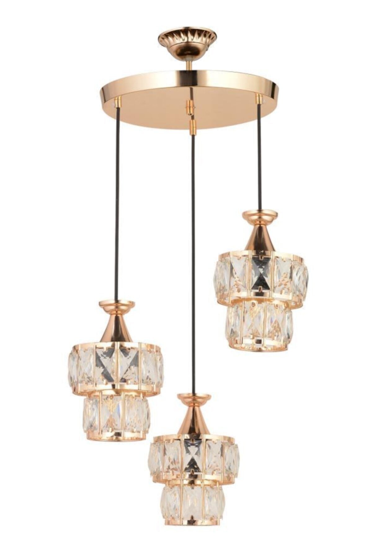 Miraç 3-Piece Pendant Lamp Gold Chandelier