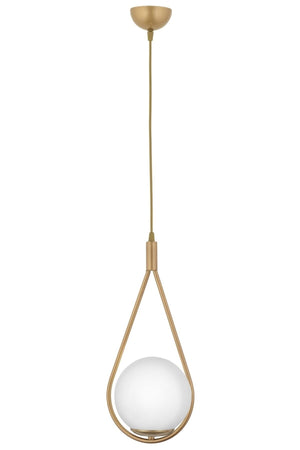 Drop Model Modern Gold Single Globe White Glass Pendant Lamp Chandelier