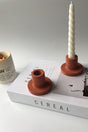 2 Candlestick Candle Holder Concrete Terracotta