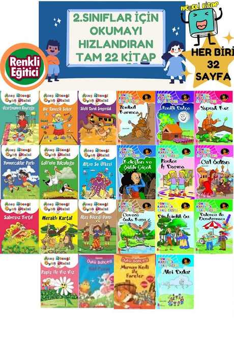 Reading Book for 2nd Graders Evony Tonguç Set Full of 22 Books that Loves Reading and Accelerates Reading - Swordslife