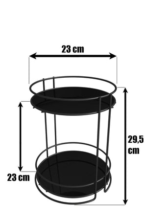 2 Tiers Bathroom Cosmetic Jewelry Organizer Multi-Purpose Organizer Serving Tray Black for Treats - Swordslife