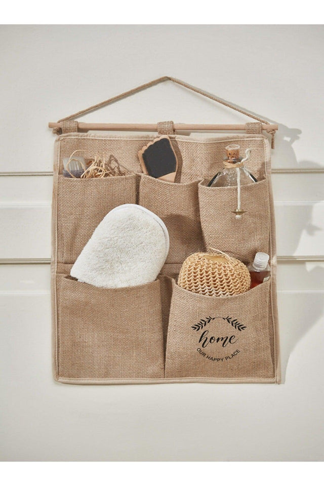 2 Tiers Wall Mounted Jute Organizer 35x45