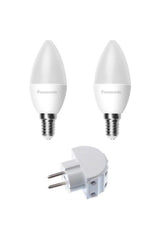 2 Pcs 5w E14 Led Bulb Socket Multiplier Set