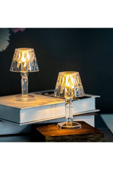 2 Piece Crystal Diamond Led Table Lamp With Battery