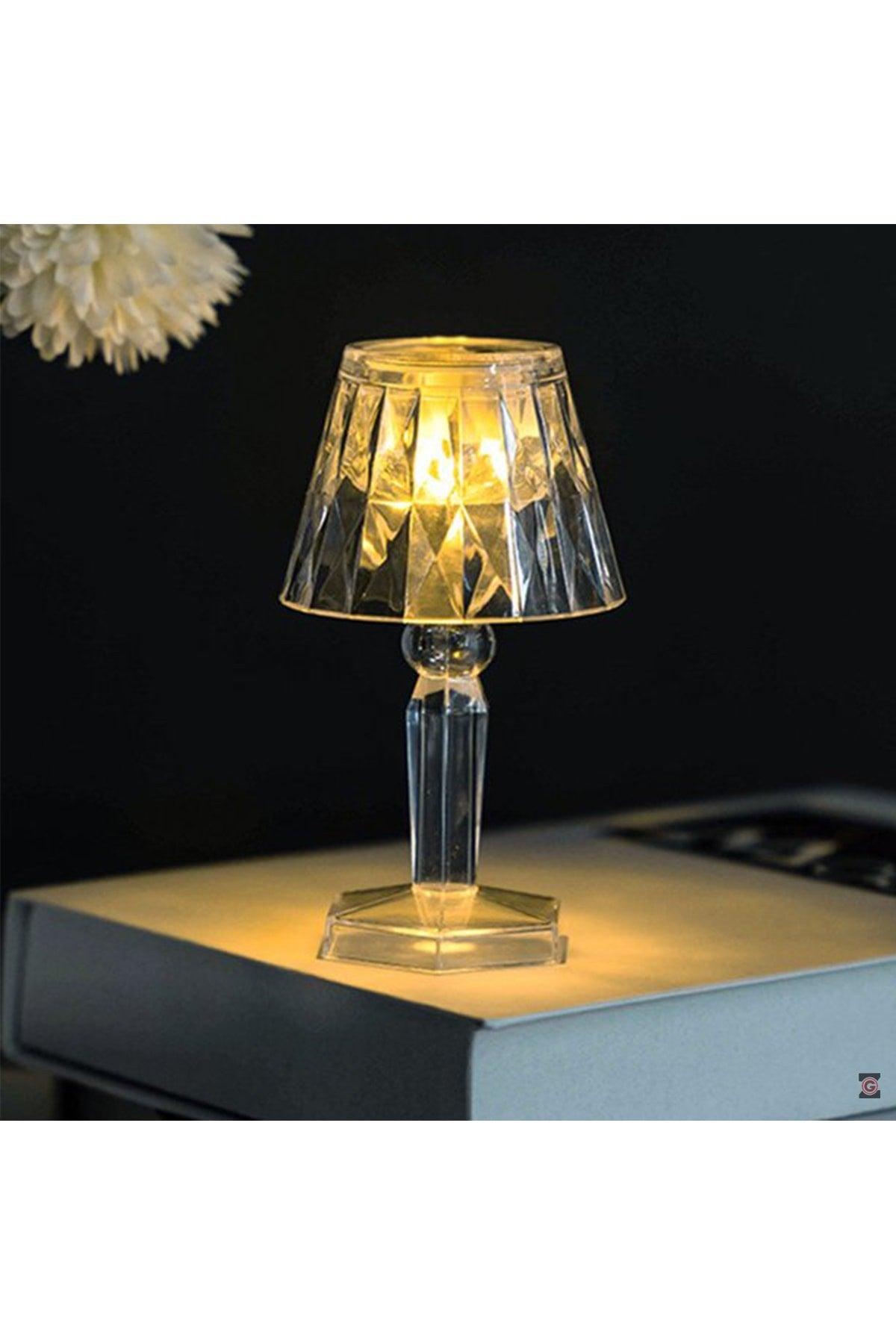 2 Piece Crystal Diamond Led Table Lamp With Battery