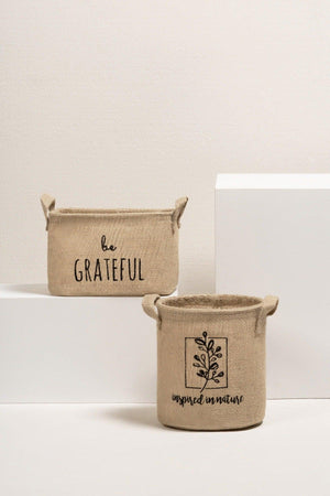 2 Jute Basket Set // 24x17x14+20x20