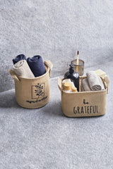 2 Jute Basket Set // 24x17x14+20x20