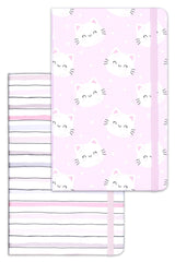 Set of 2 Notebooks 13x21 Elastic Dotted Cat