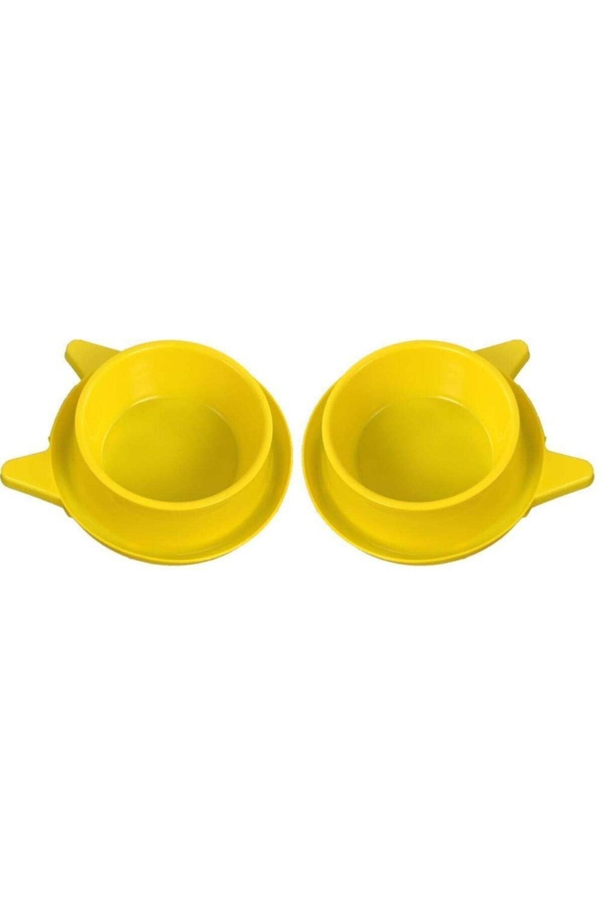 2 Pcs Plastic Cat Ear Food And Water Container