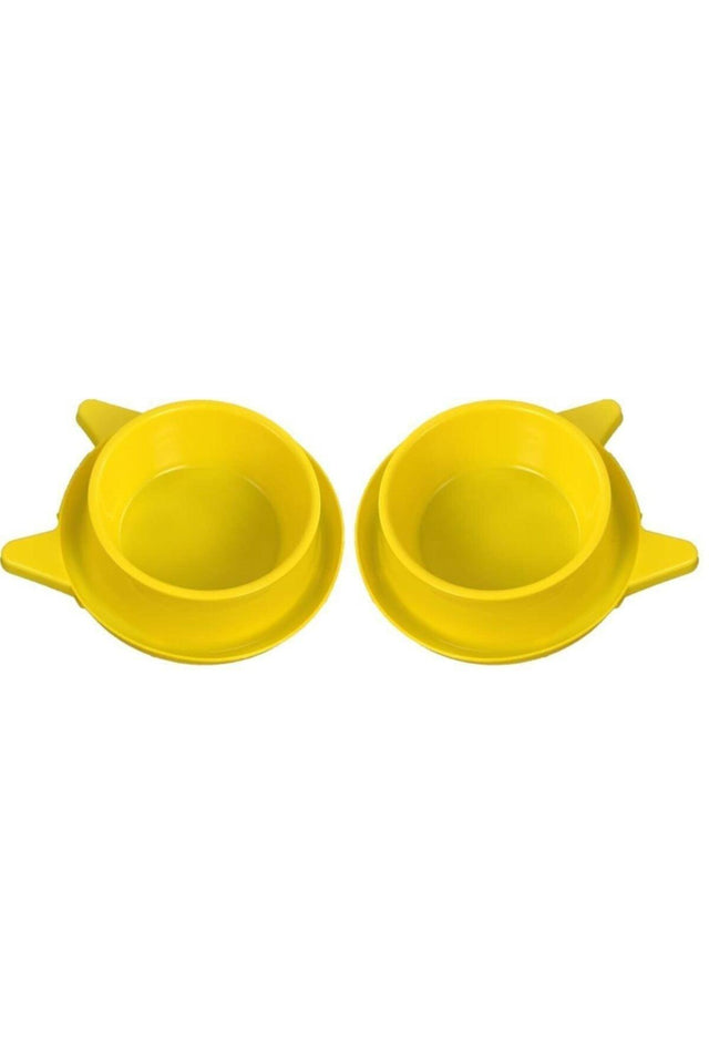 2 Pcs Plastic Cat Ear Food And Water Container