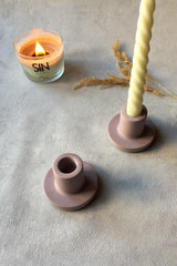 2 Candlestick Candle Holder Concrete Plum - Swordslife