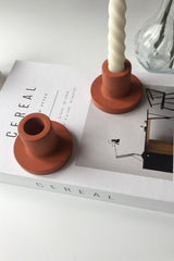 Candlestick Candle Holder Concrete Terracotta - Swordslife