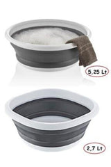 Set of 2 Folding Bath Basin Accordion Foldable Bath Bath 5.25 Lt & 2.7 Lt - Swordslife